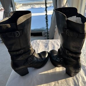 BORN Leather Boots Rubber Heels